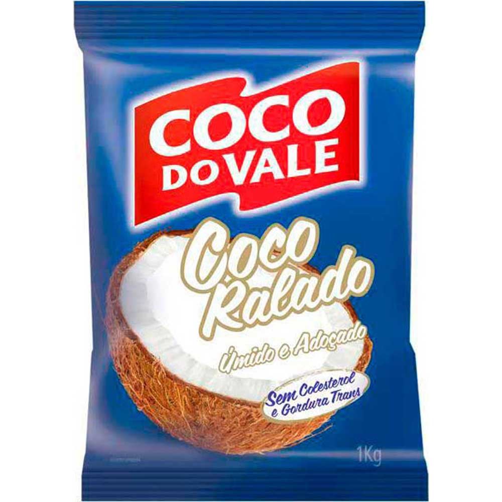 COCO EM FLOCOS UMIDO E ADOCADO COCO DO VALE PACOTE 1KG   