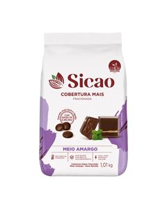COBERTURA CHOCOLATE MEIO AMARGO GOTAS SICAO PACOTE 1,01KG   