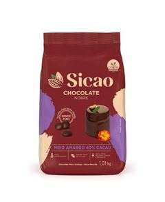 CHOCOLATE NOBRE MEIO AMARGO GOTAS SICAO PACOTE 1,01KG    