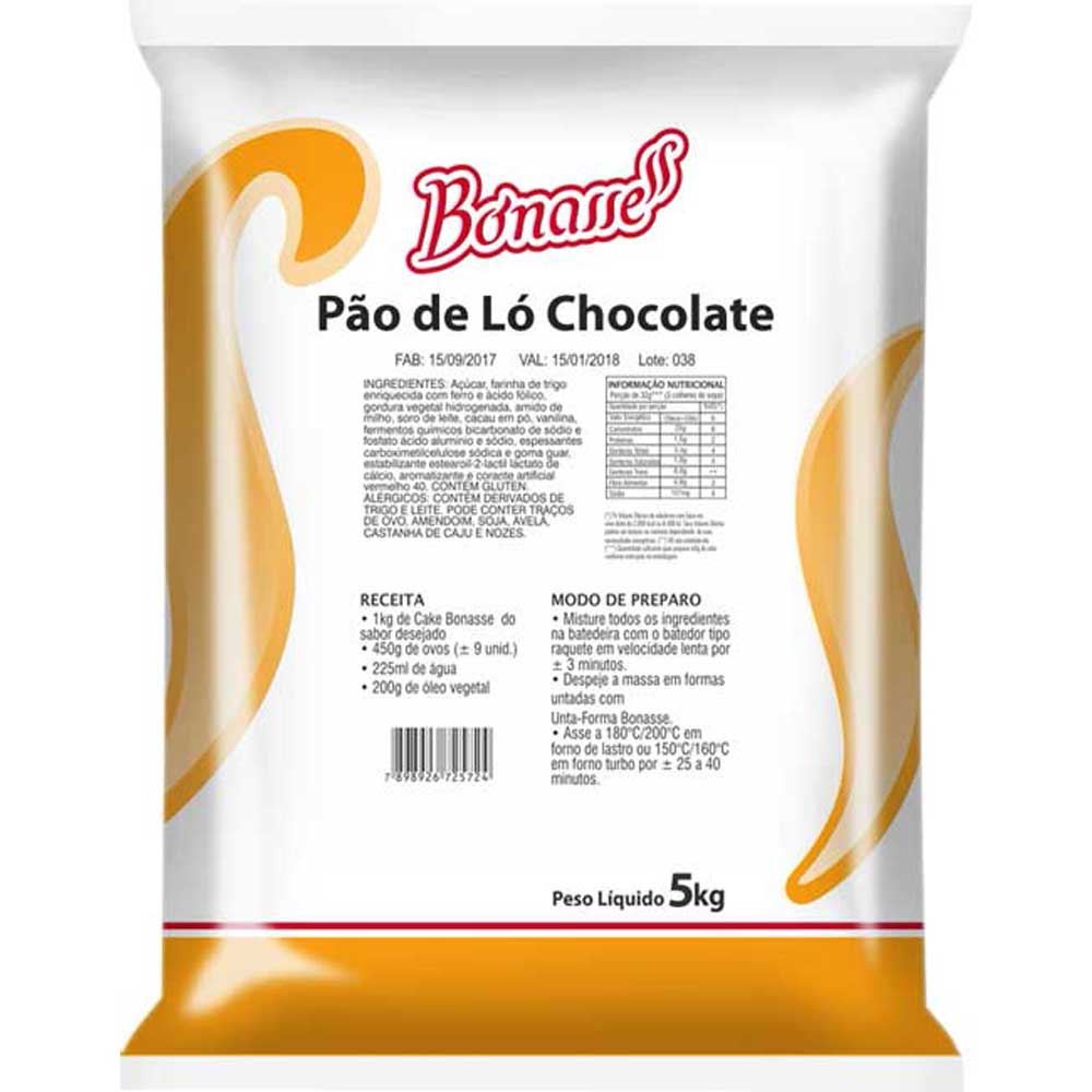 MISTURA PAO DE LO DE CHOCOLATE BONASSE PACOTE 5KG  