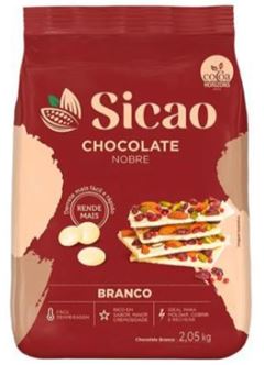 CHOCOLATE NOBRE BRANCO GOTAS SICAO PACOTE 2,05KG