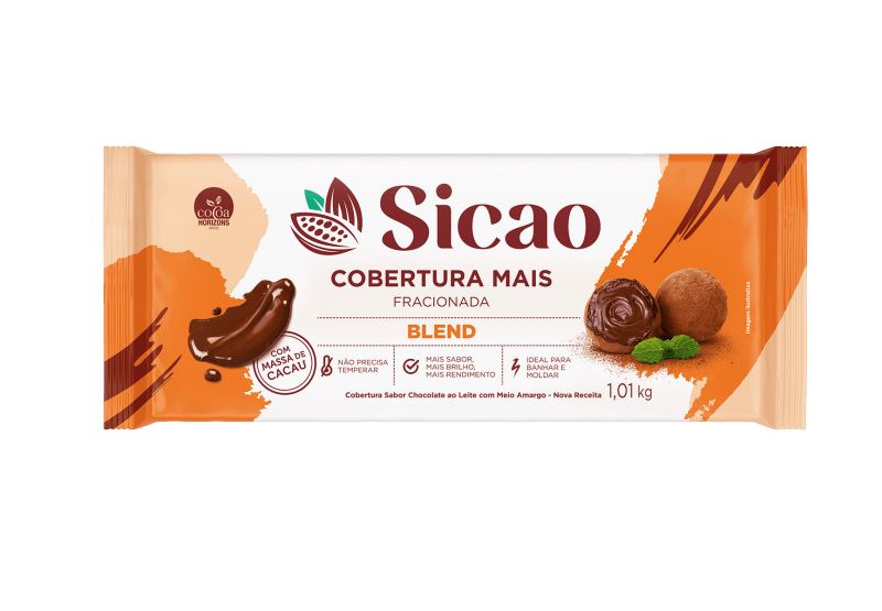 COBERTURA CHOCOLATE BLEND SICAO BARRA 1,01KG    