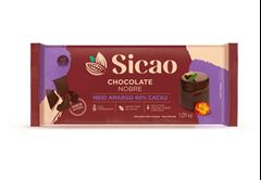 CHOCOLATE NOBRE MEIO AMARGO 40% CACAU SICAO BARRA 1,01KG   