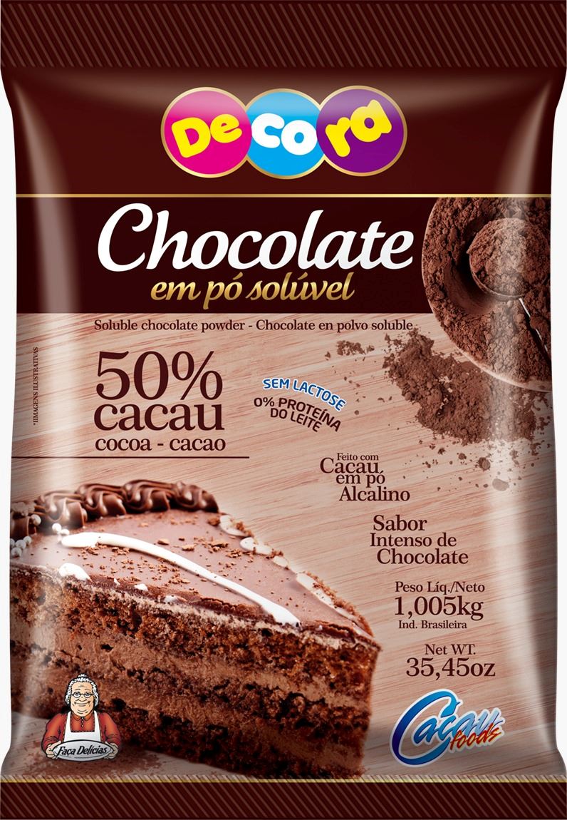CHOCOLATE EM PO 50% CACAUFOODS PACOTE 1,005KG    