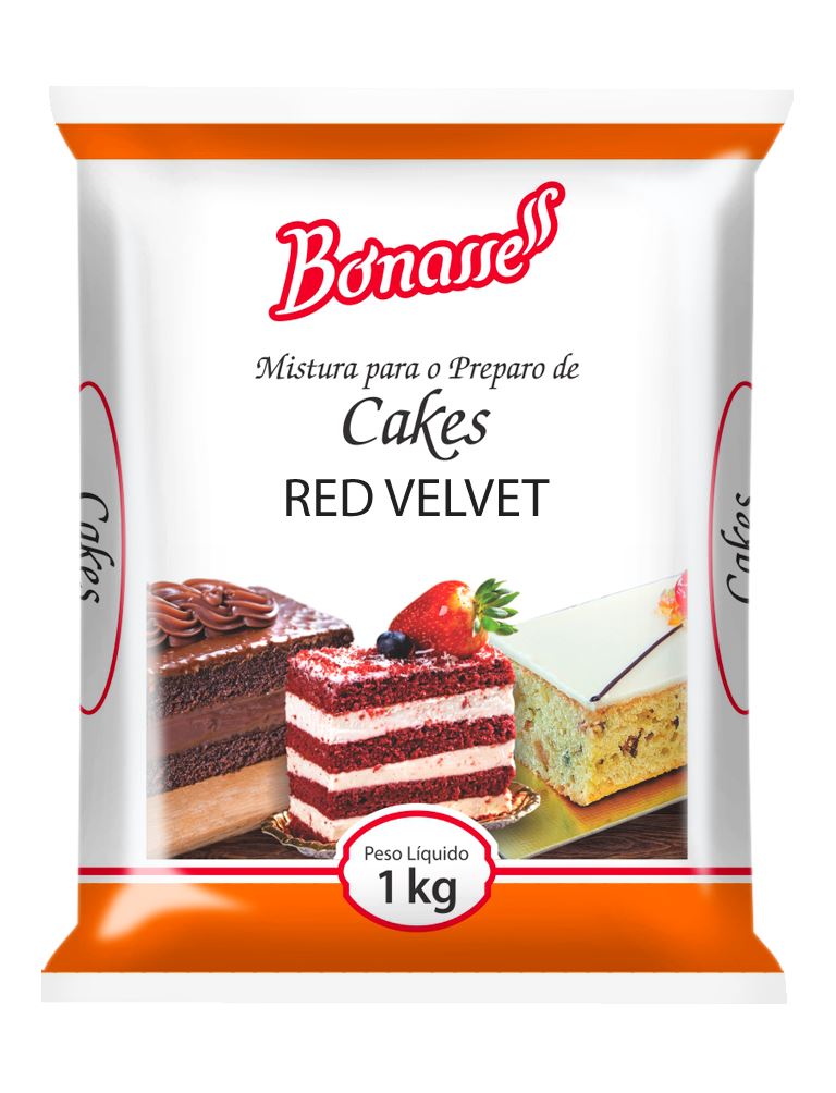 MISTURA CAKE RED VELVET BONASSE PACOTE 1KG  