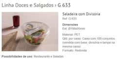 EMBALAGEM REDONDA SALADA COM DIVISORIA TP G-633 GALVANOTEK CAIXA COM 100 UNIDADES