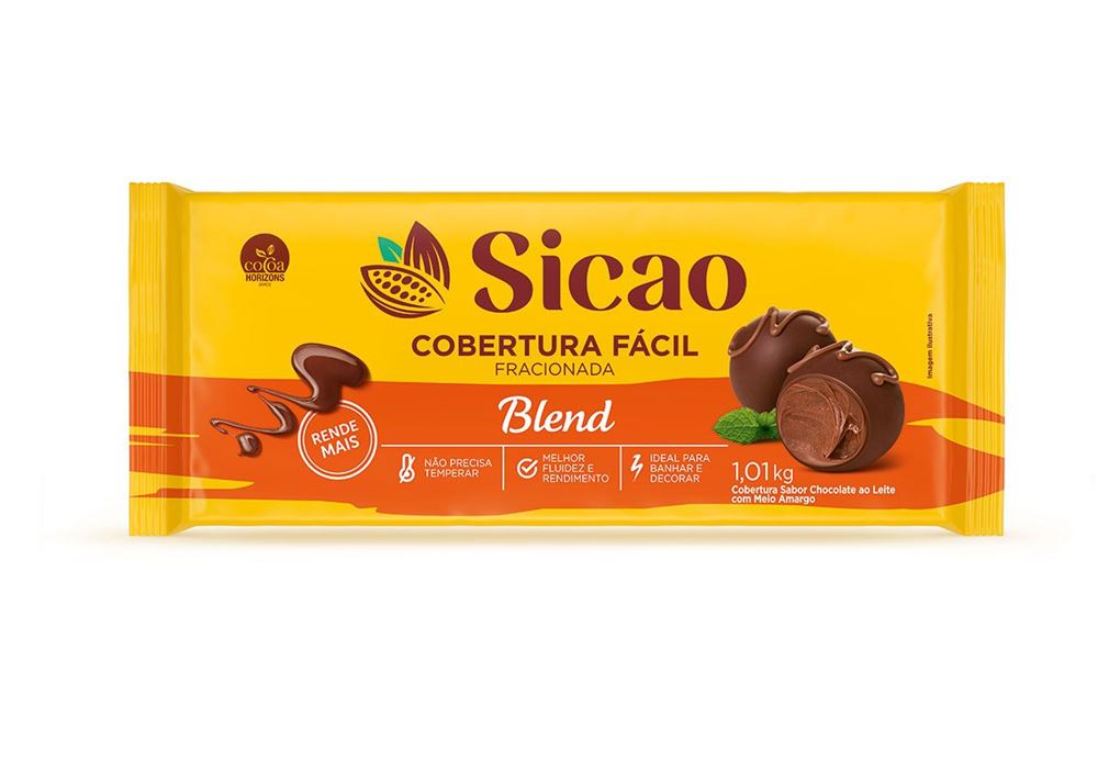 COBERTURA CHOCOLATE FACIL BLEND  SICAO BARRA 1,01KG    