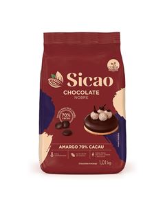 CHOCOLATE NOBRE AMARGO GOTAS 70% SICAO PACOTE 1,01KG