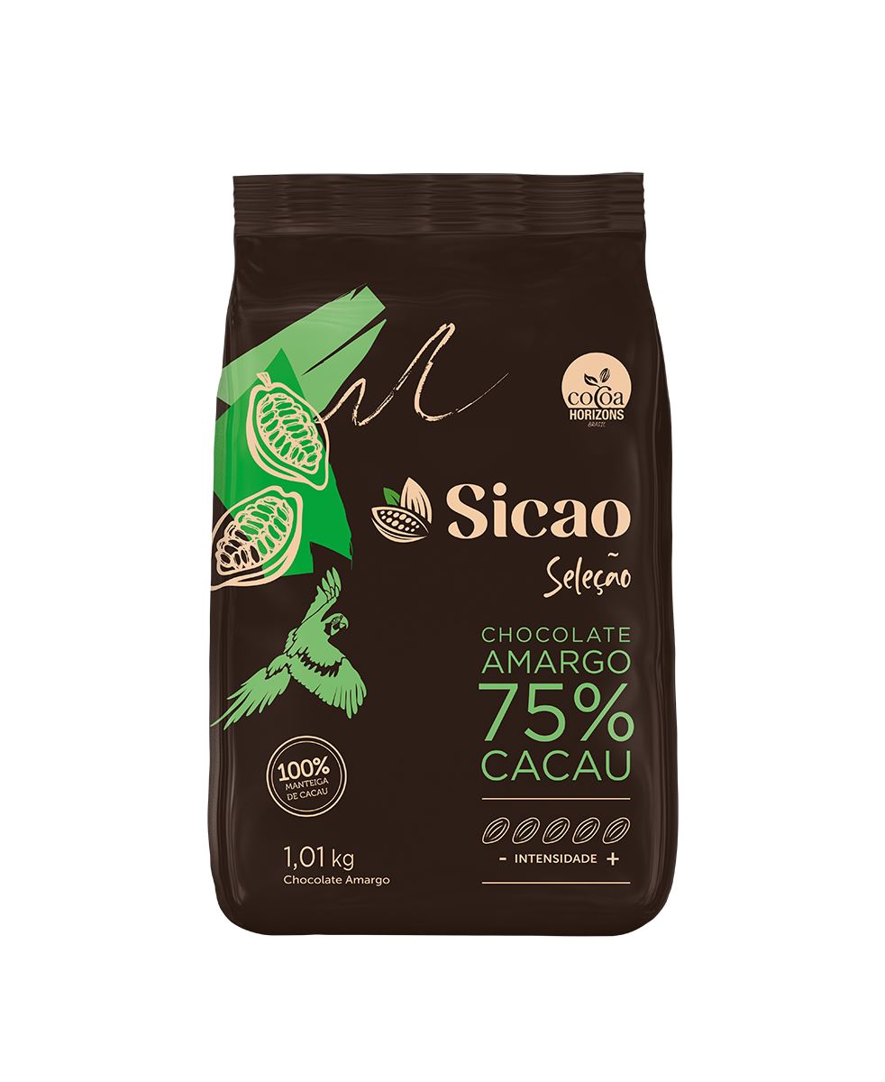 CHOCOLATE SELECAO AMARGO GOTAS 75% SICAO PACOTE 1,01KG