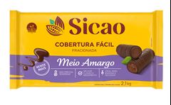 COBERTURA CHOCOLATE FACIL MEIO AMARGO BARRA SICAO PACOTE 2,1KG