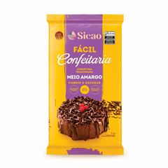 COBERTURA CHOCOLATE MEIO AMARGO COBRIR/DECORAR BARRA SICAO 5KG