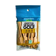 ESPETO DE BAMBU GOLF 9CM PACOTE COM 50 UNIDADES INOVEN